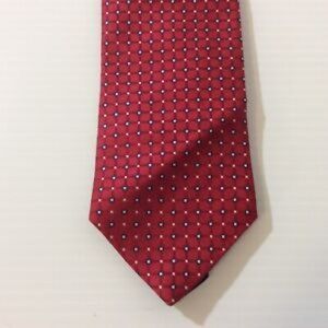 ROUNDTREE and YORKE Mens Tie Necktie Hand Sewn All Silk USA Red White Blue Tied